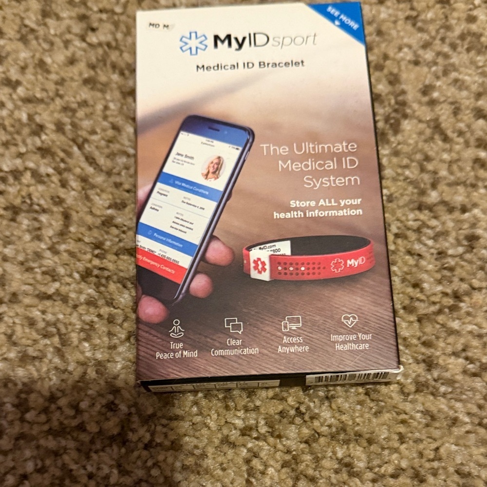 NIB MD MyID Sport Medical ID Bracelet